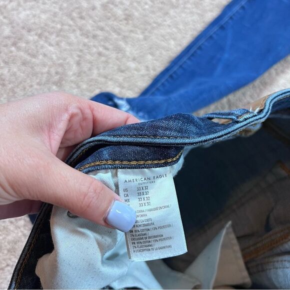American Eagle Mens Next Level Flex Slim Stretch Denim Blue Jeans Size 33x32 - Picture 8 of 8